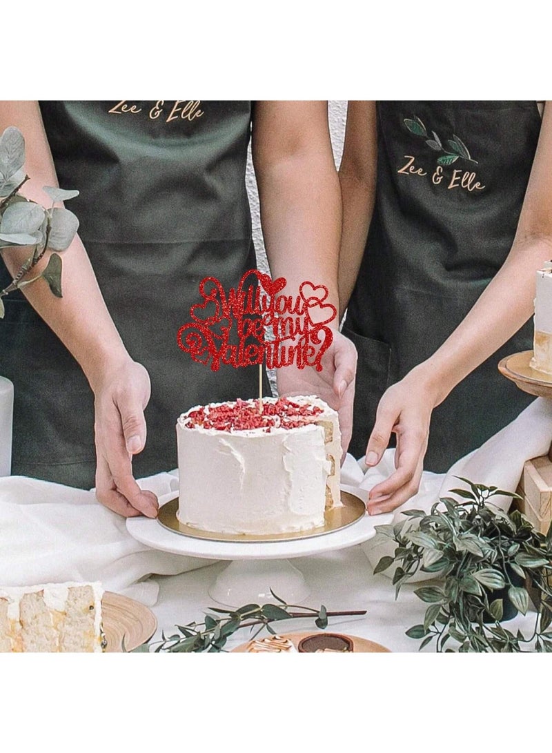 Valentine's Day decorations, red heart-shaped cake toppers, one piece - Image 5